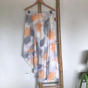 DKNYC water color high-low skirt